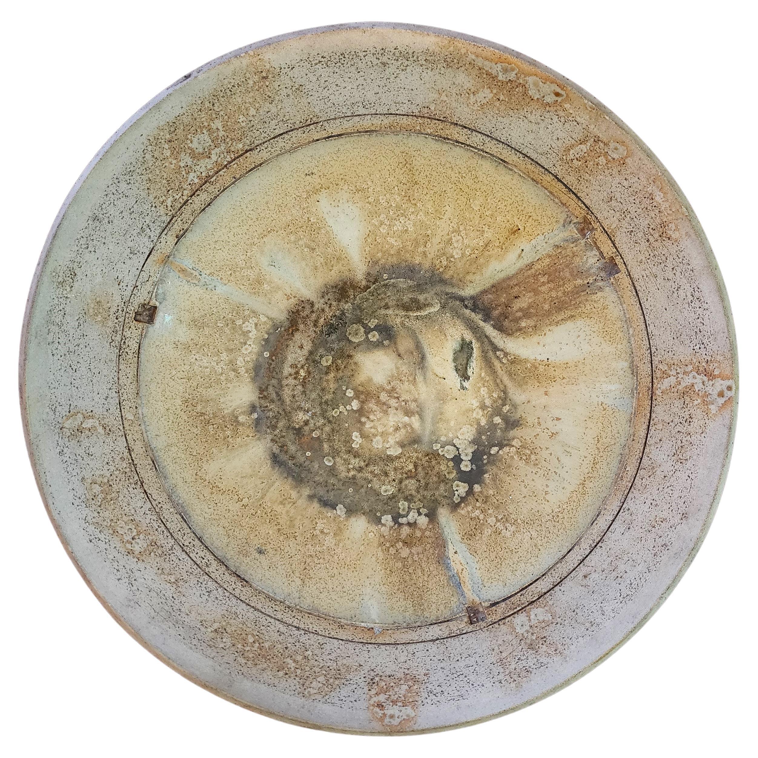 Raymon Elozua Bowl Centerpiece Signed Art Pottery 1978 For Sale