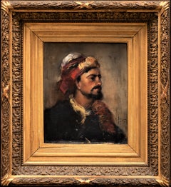 Orientalist Painting "The Man in the Turban" Raymond Allègre (France, 1857-1933)