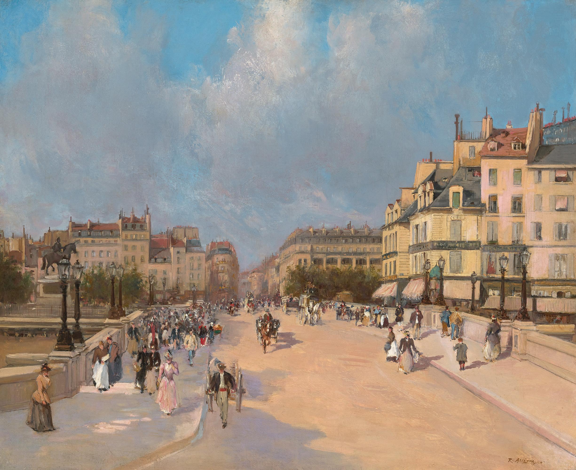 Pont Neuf By Raymond Allègre - Painting by Raymond Allègre 