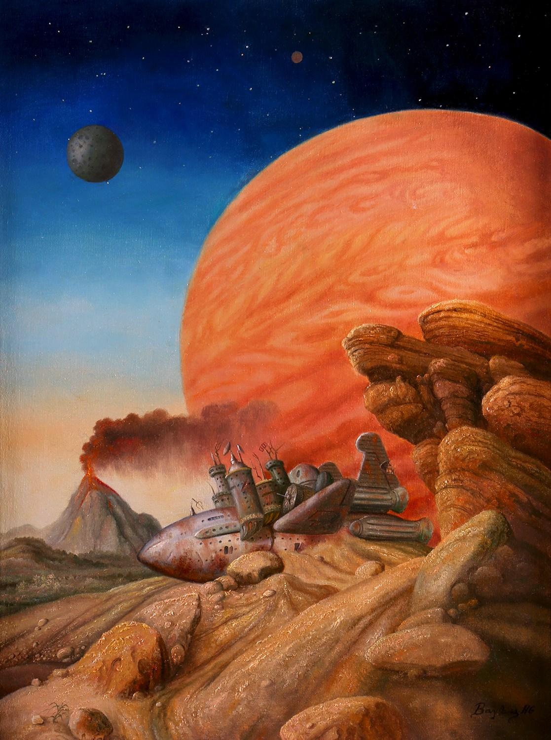 Raymond Bayless Landscape Painting - Life on Mars