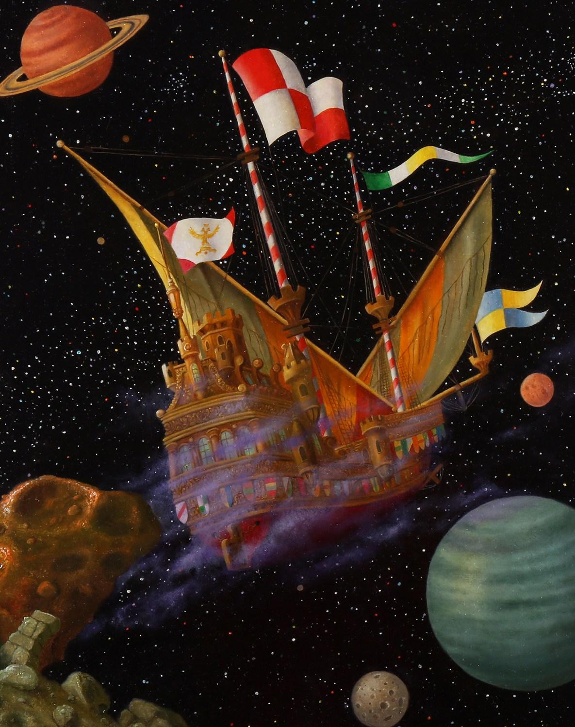 Reiseschiff der Träume – Painting von Raymond Bayless