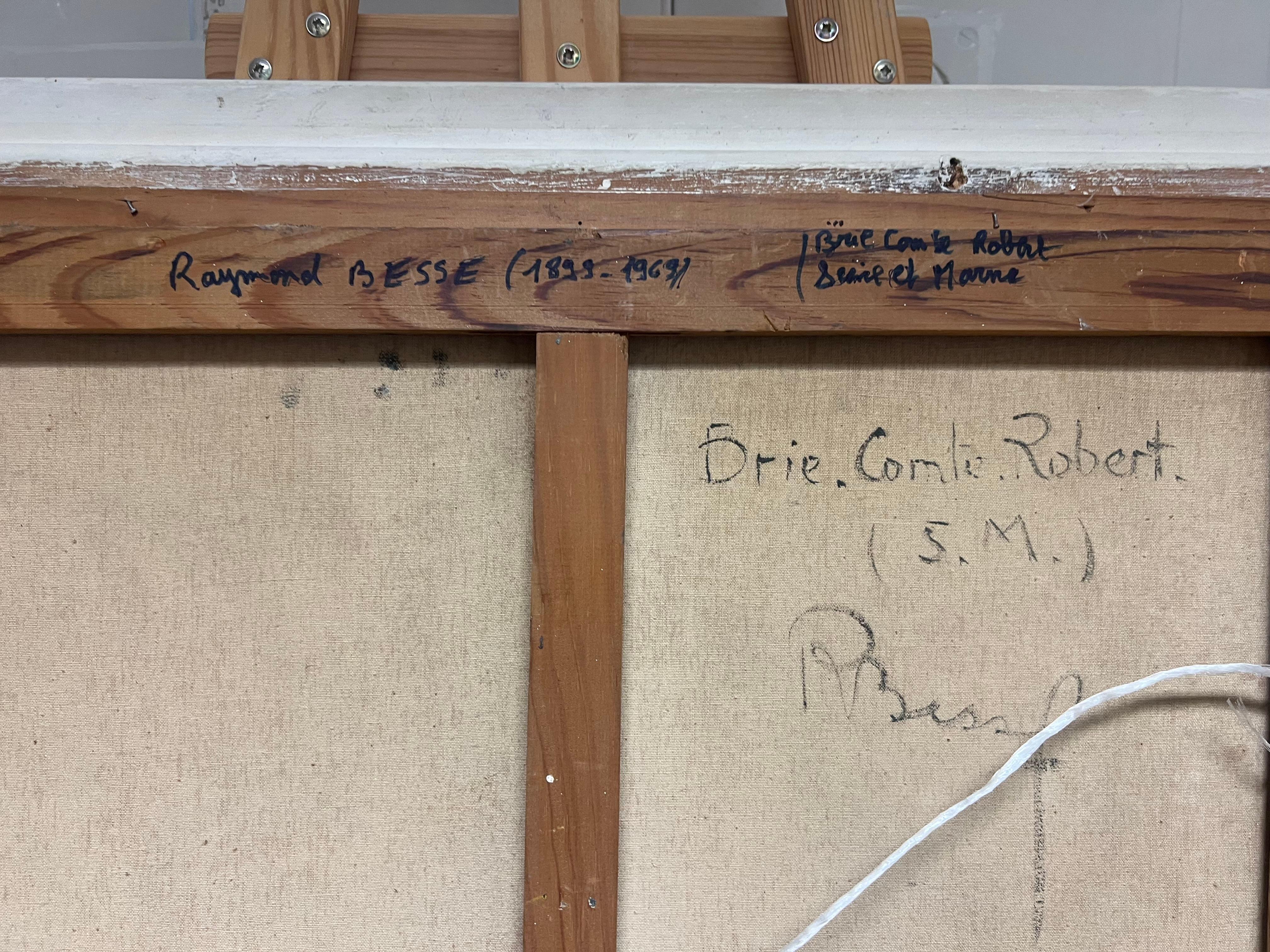 Pittura a olio firmata Espressionista Francese della metà del XX secolo Città della Cattedrale in vendita 11