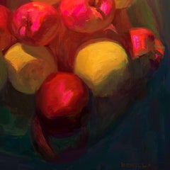 "Before The Trip" Oil Painting, Vibrant Still Life with Fruit in a Glass Bowl