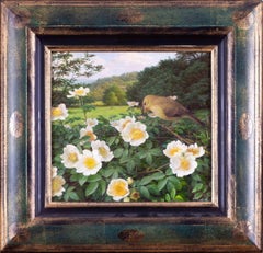 L'artiste botanique britannique Raymond Booth, « Field Rose and Willow Warbler » (rose et saule Warbler)