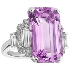 Raymond C. Yard 12.95 Carat Kunzite and Diamond Cocktail Ring