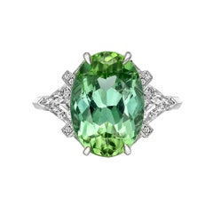 Raymond C. Yard 6.09 Carat Mint Tourmaline and Diamond Ring
