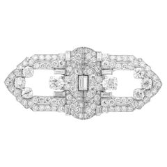 Raymond C Yard Art Deco Double Clip Diamond Brooch