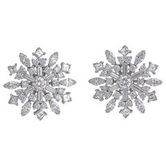 Raymond C. Yard Platinum and Diamond Snowflake Earclips