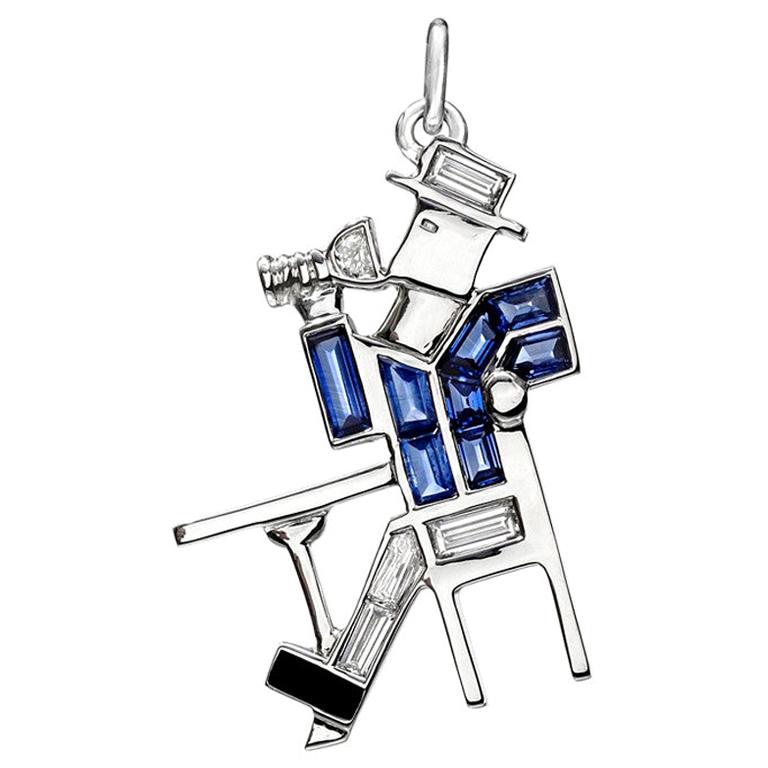 Raymond C. Yard Sapphire and Diamond "Man at the Bar" Charm