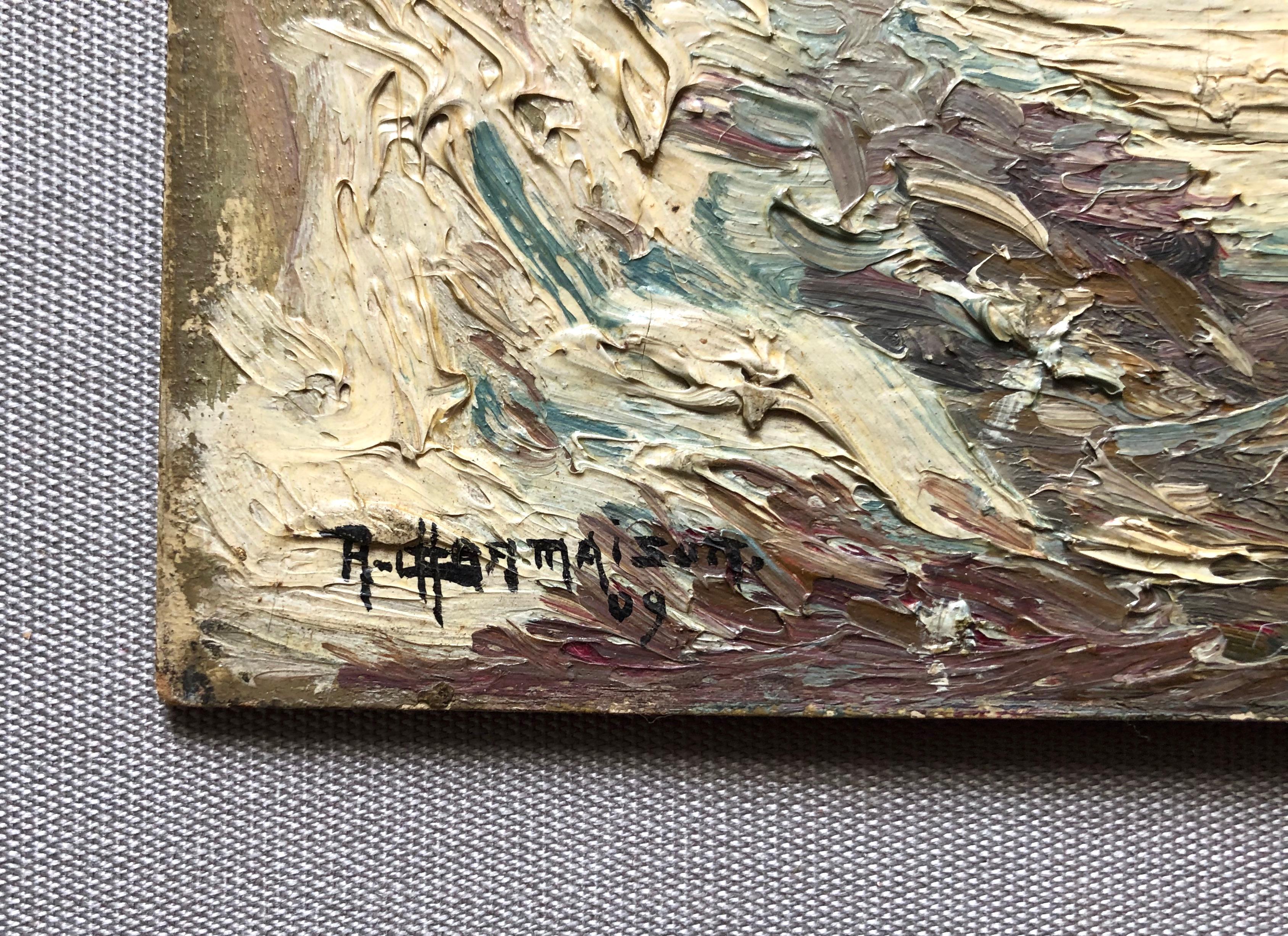 Raymond Louis CHARMAISON (1876-1955)
Paisaje nevado.
Óleo sobre cartón firmado y fechado (19)09 abajo a la izquierda.
Pequeña falta de pintura en la parte superior central y en la esquina superior izquierda.
22 x 27 cm