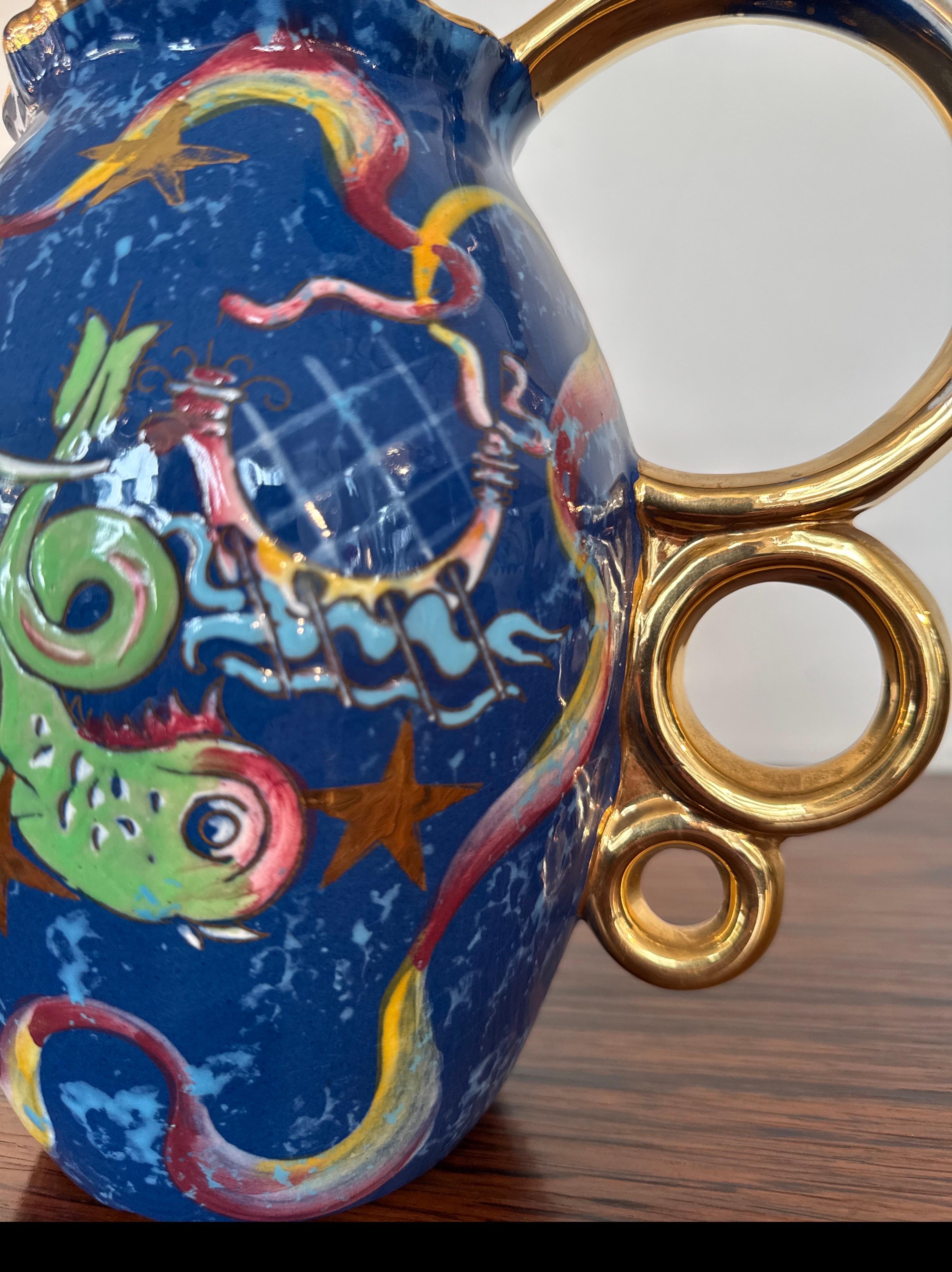 Raymond Chevalier pour Boch Frères Vase avec décor de sirène, Art Decor en vente 4