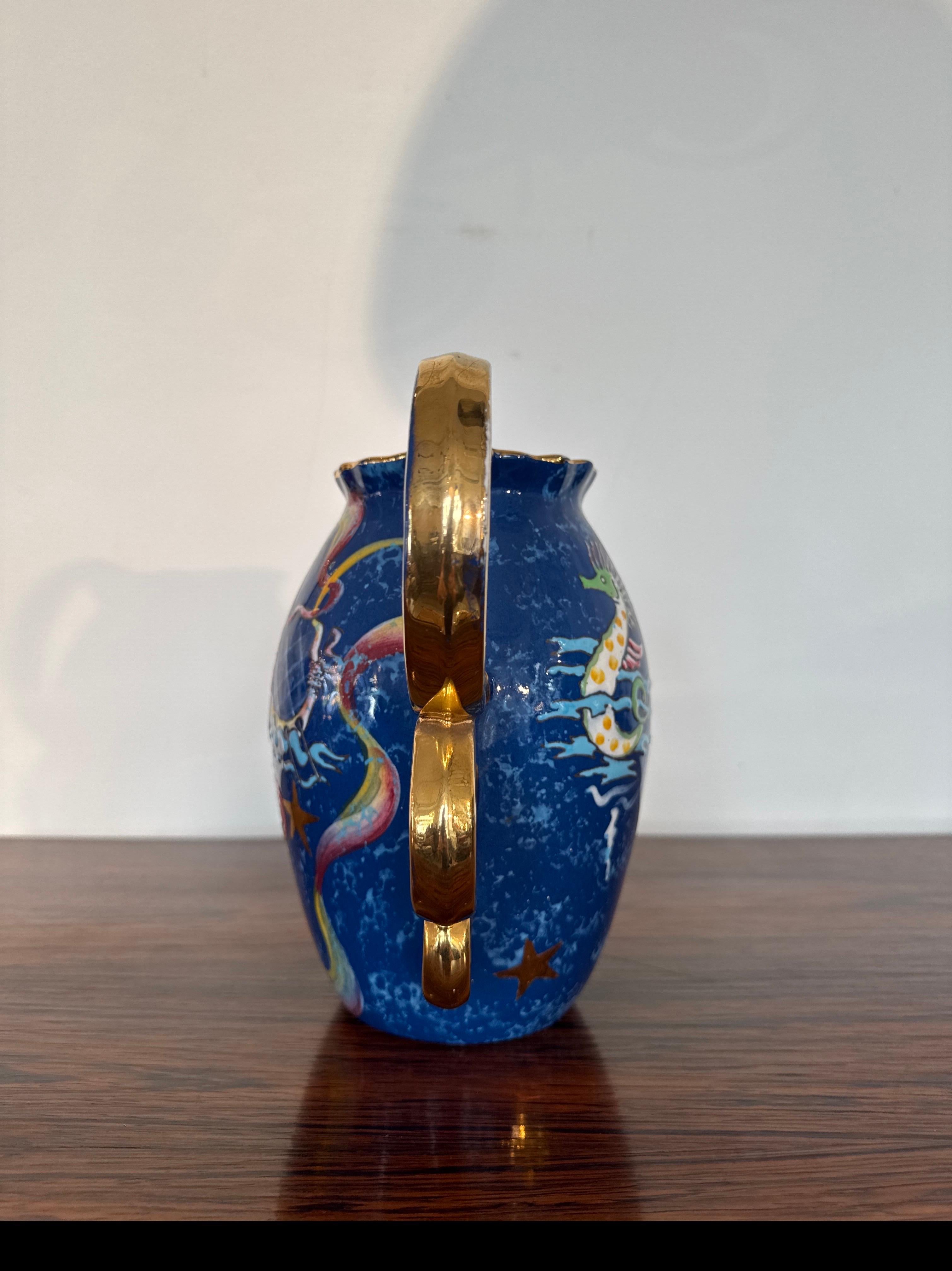 Belge Raymond Chevalier pour Boch Frères Vase avec décor de sirène, Art Decor en vente