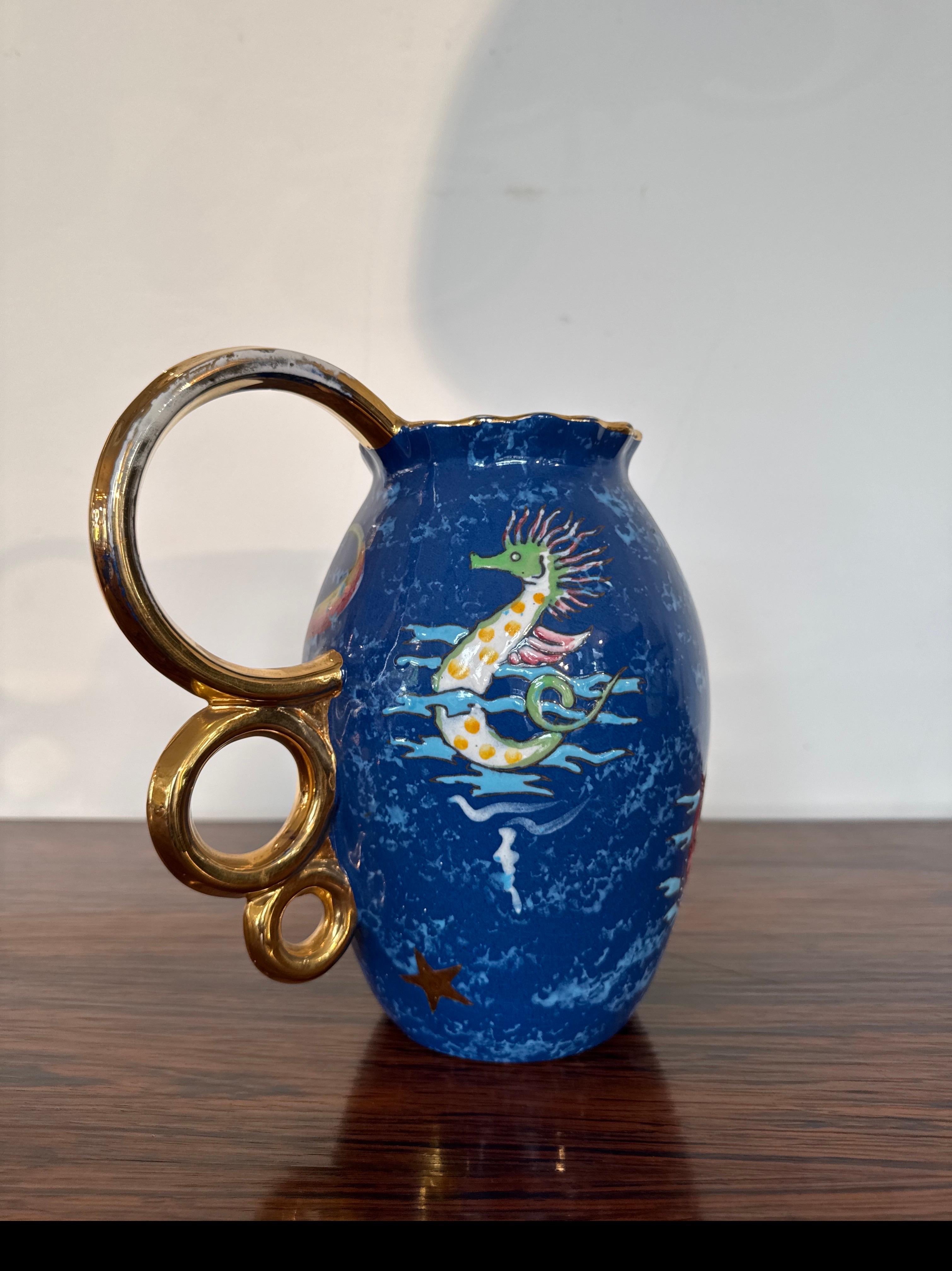 Raymond Chevalier pour Boch Frères Vase avec décor de sirène, Art Decor Bon état - En vente à Antwerp, BE