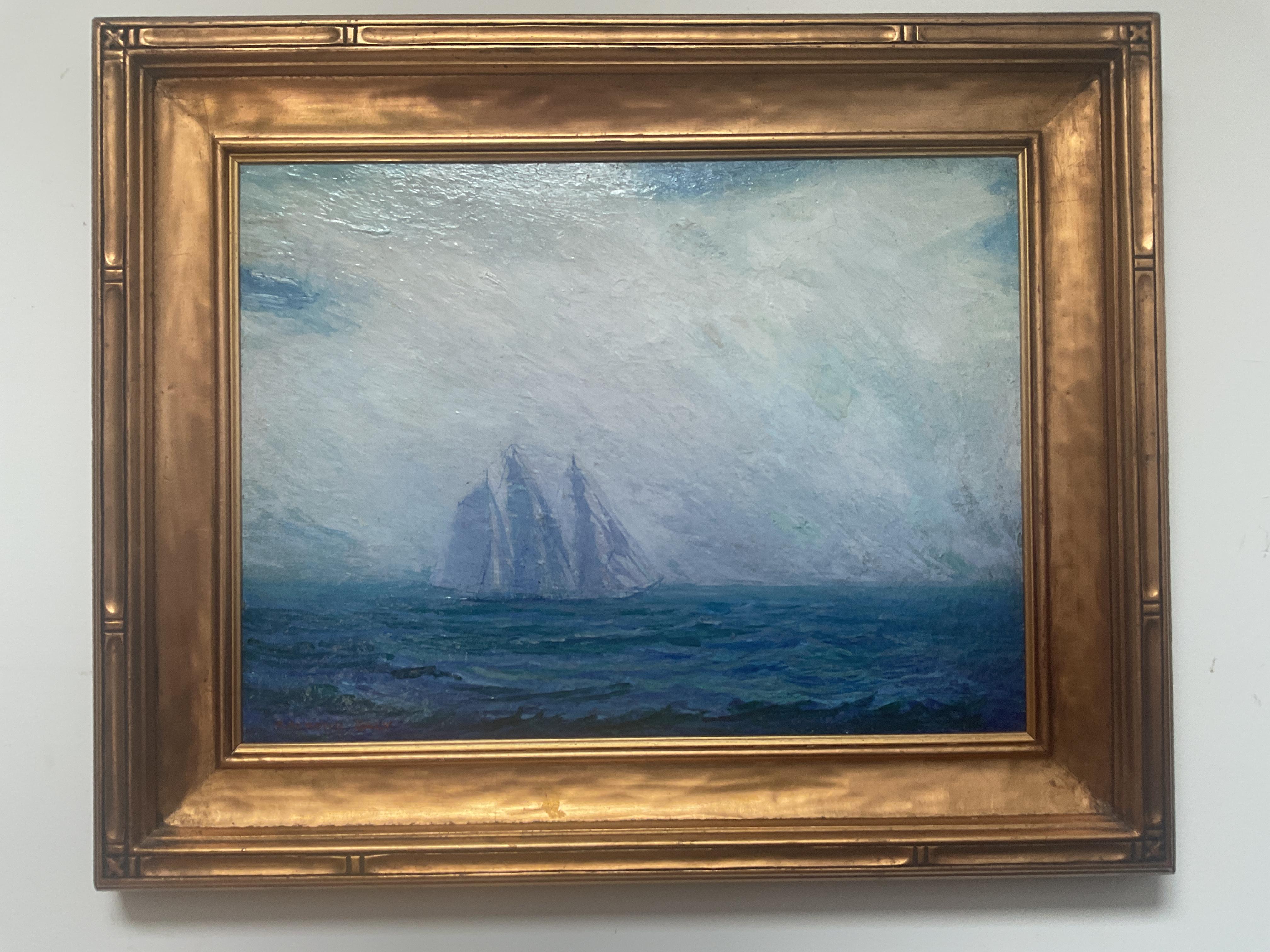 American Impressionist Maritime Seascape Oil Painting, Salmagundi Club, ca 1930