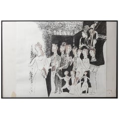 Raymond Dauphin French Postmodern Jazz Music Ink Drawing