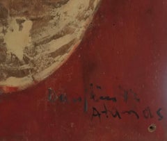 Raymond Dauphin "Composition" 1972 Oil on Panel Modern Art Decorative