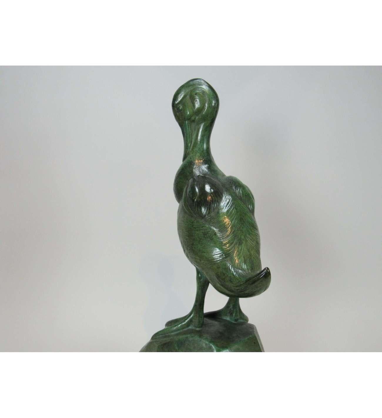 Raymond De Meester - (1904 - 1995), Scultura in bronzo di anatra mandarina in vendita 4