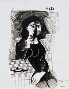 Fishnet stocking (II), R. Debiève, unique piece, Indian ink on paper