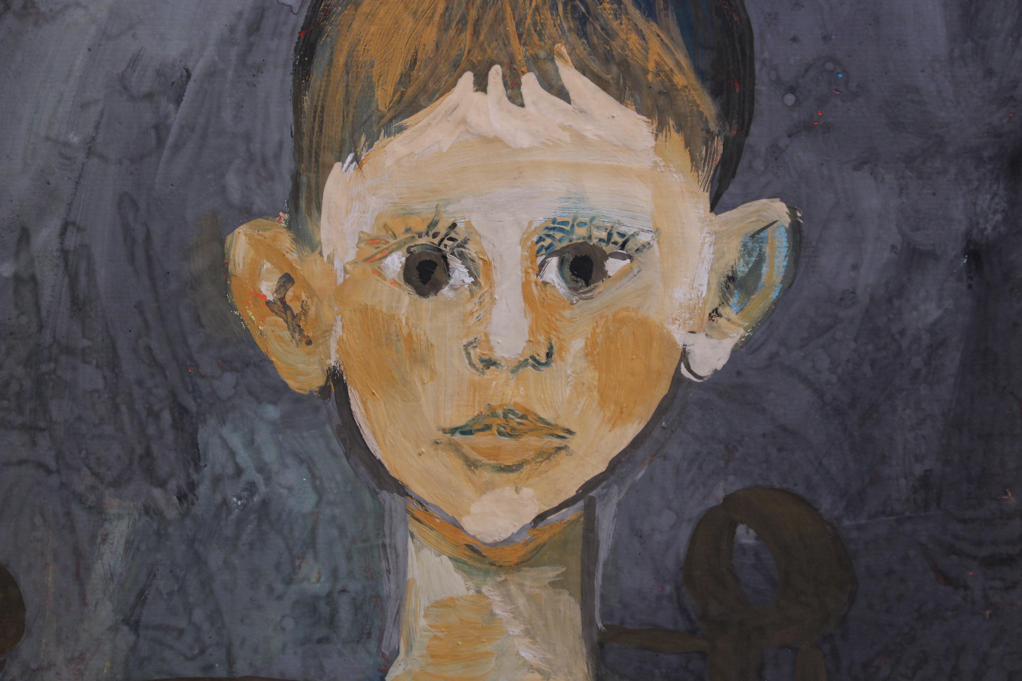 Portrait of Boy in a Chair For Sale 11