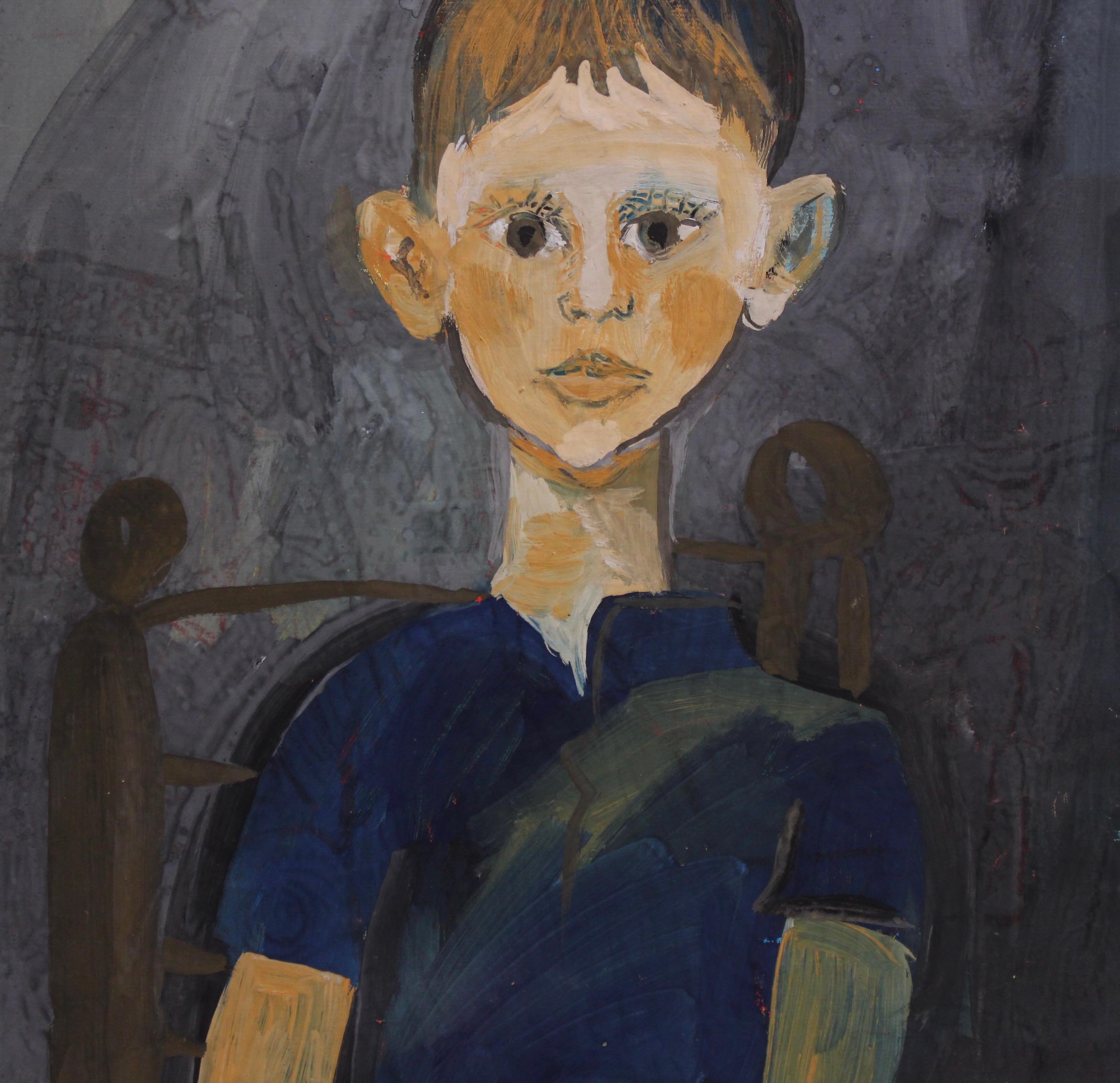 Portrait of Boy in a Chair For Sale 12