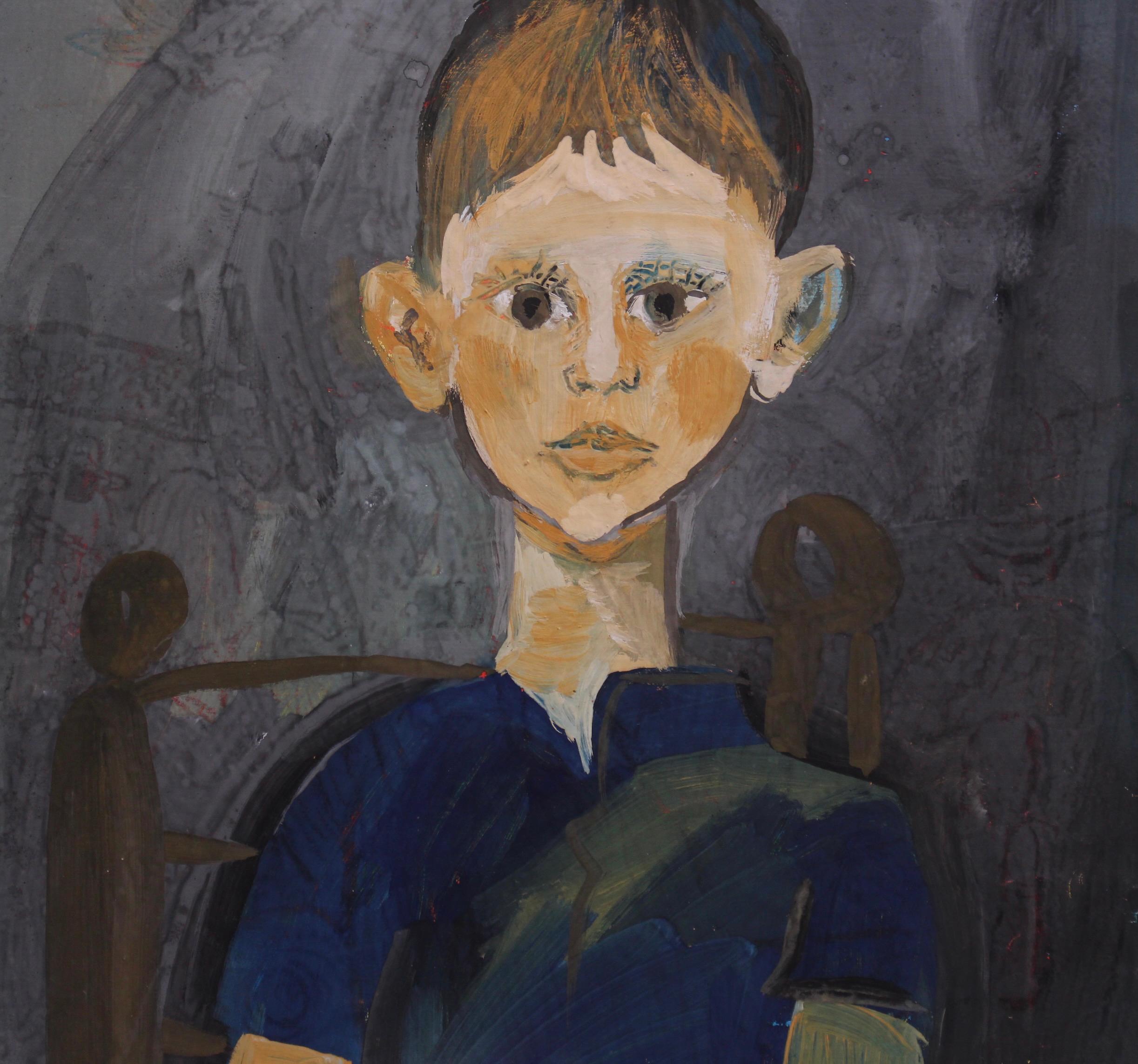 Portrait of Boy in a Chair For Sale 13