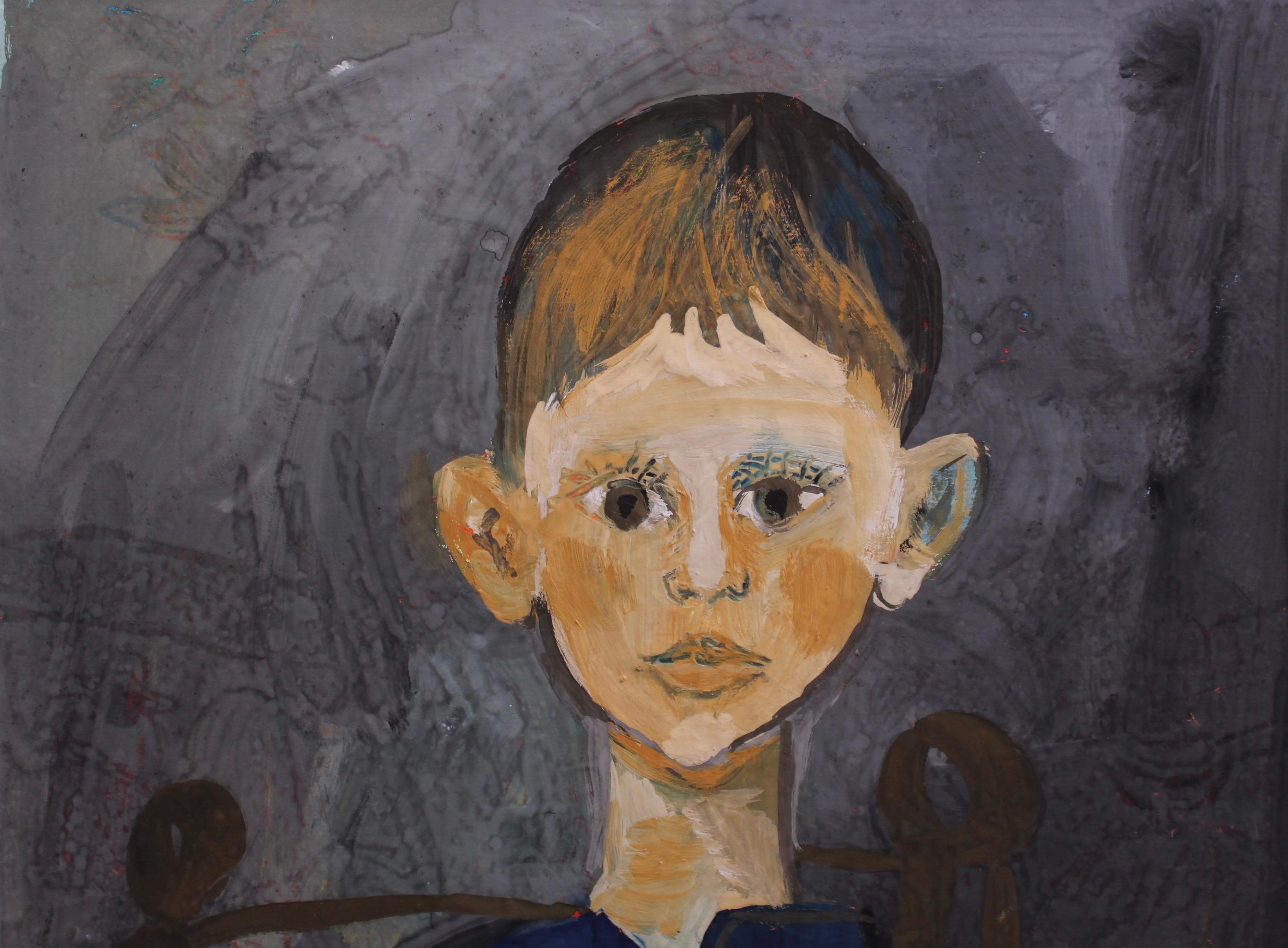 Portrait of Boy in a Chair For Sale 3