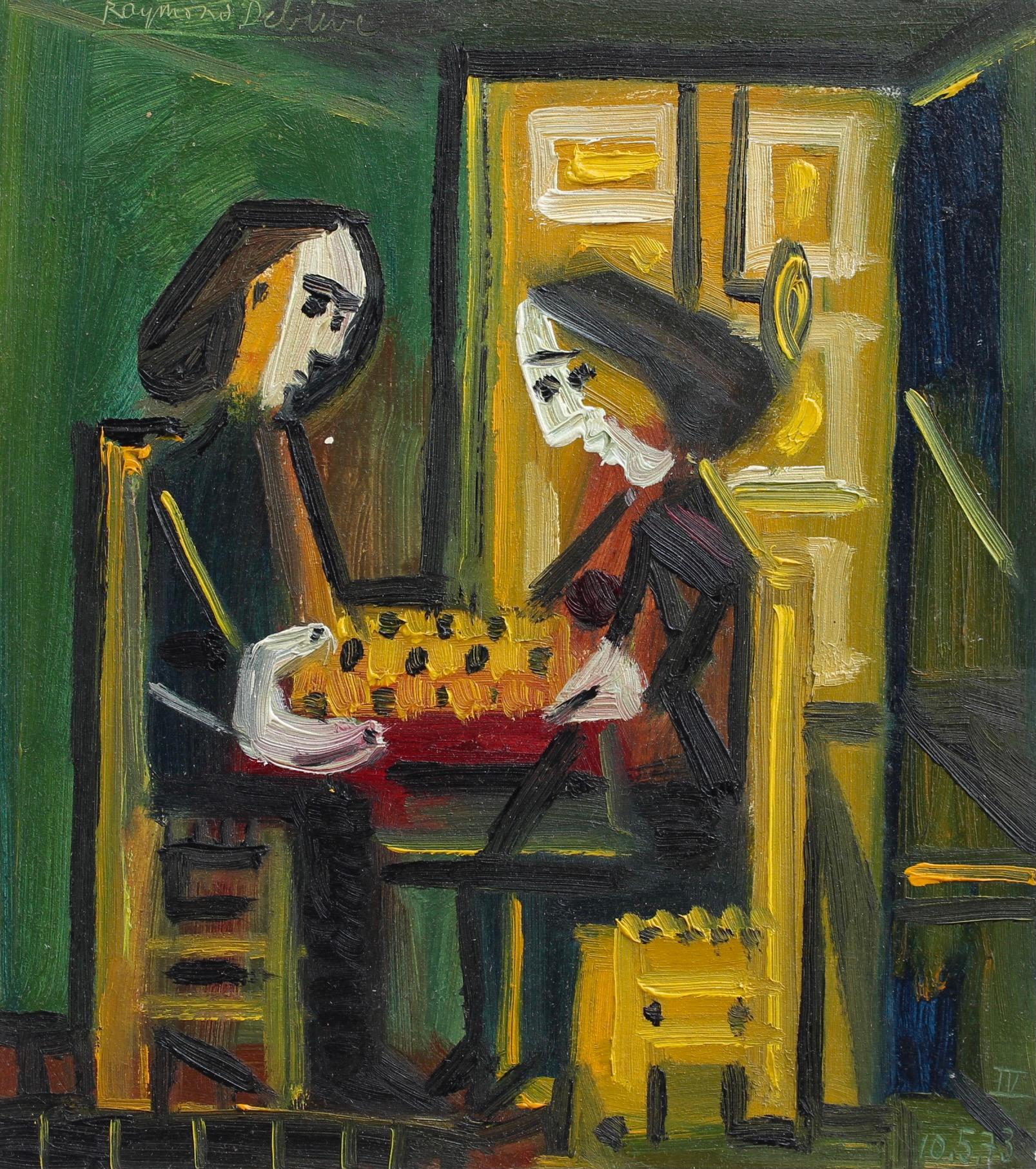 Portrait Painting di Raymond Debieve - La partita a scacchi