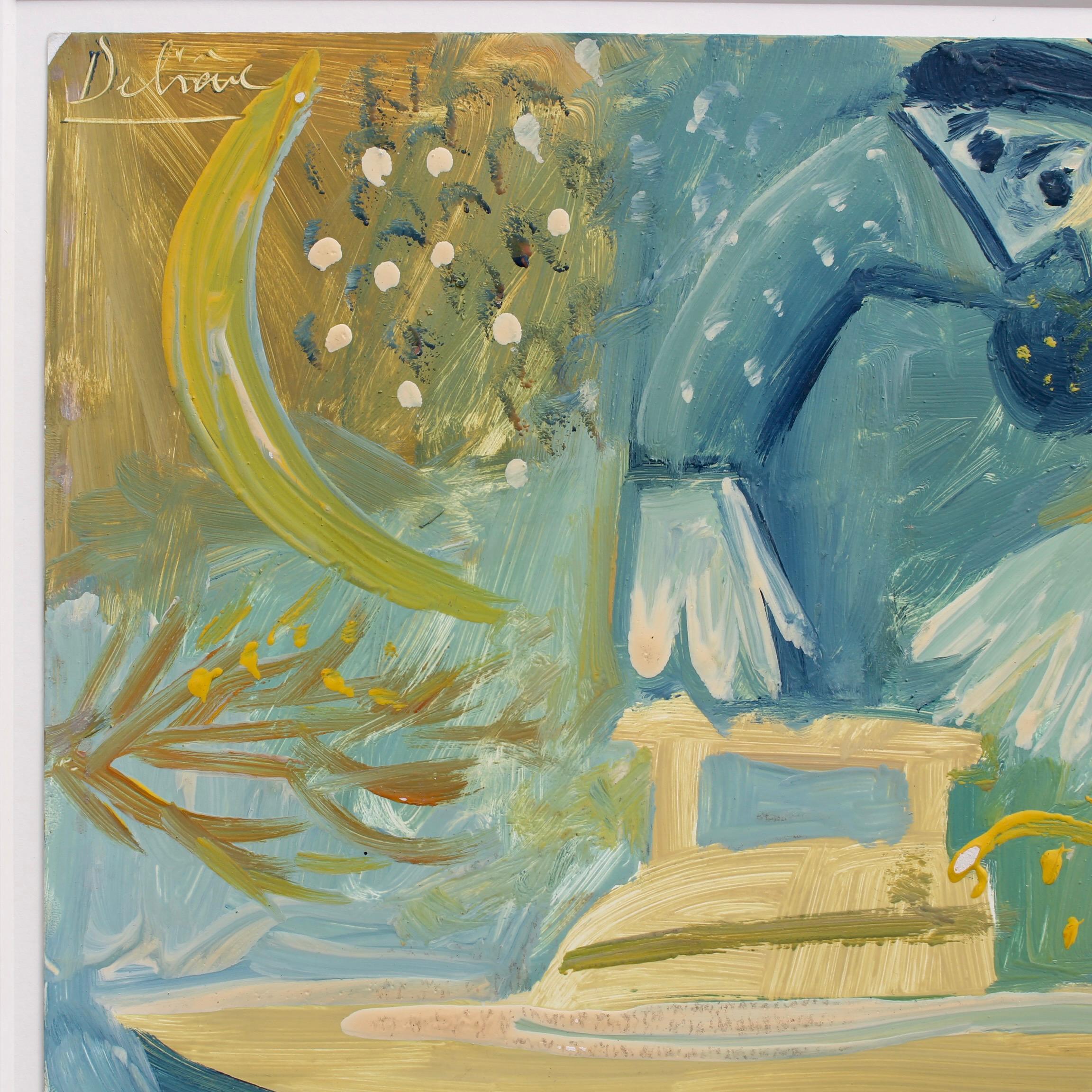 'The Dream', oil on carton, by Raymond Debiève (1974). Strangely, there is something of Marc Chagall's many depictions of angels in this artwork. Like one of his own visions or dreams, Chagall was inspired to paint luminous, beautiful angels in