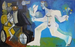 Paix victorieuse, Raymond Debiève, pièce unique, peinture à l'huile sur bois