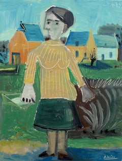 Woman in Front of Her Home