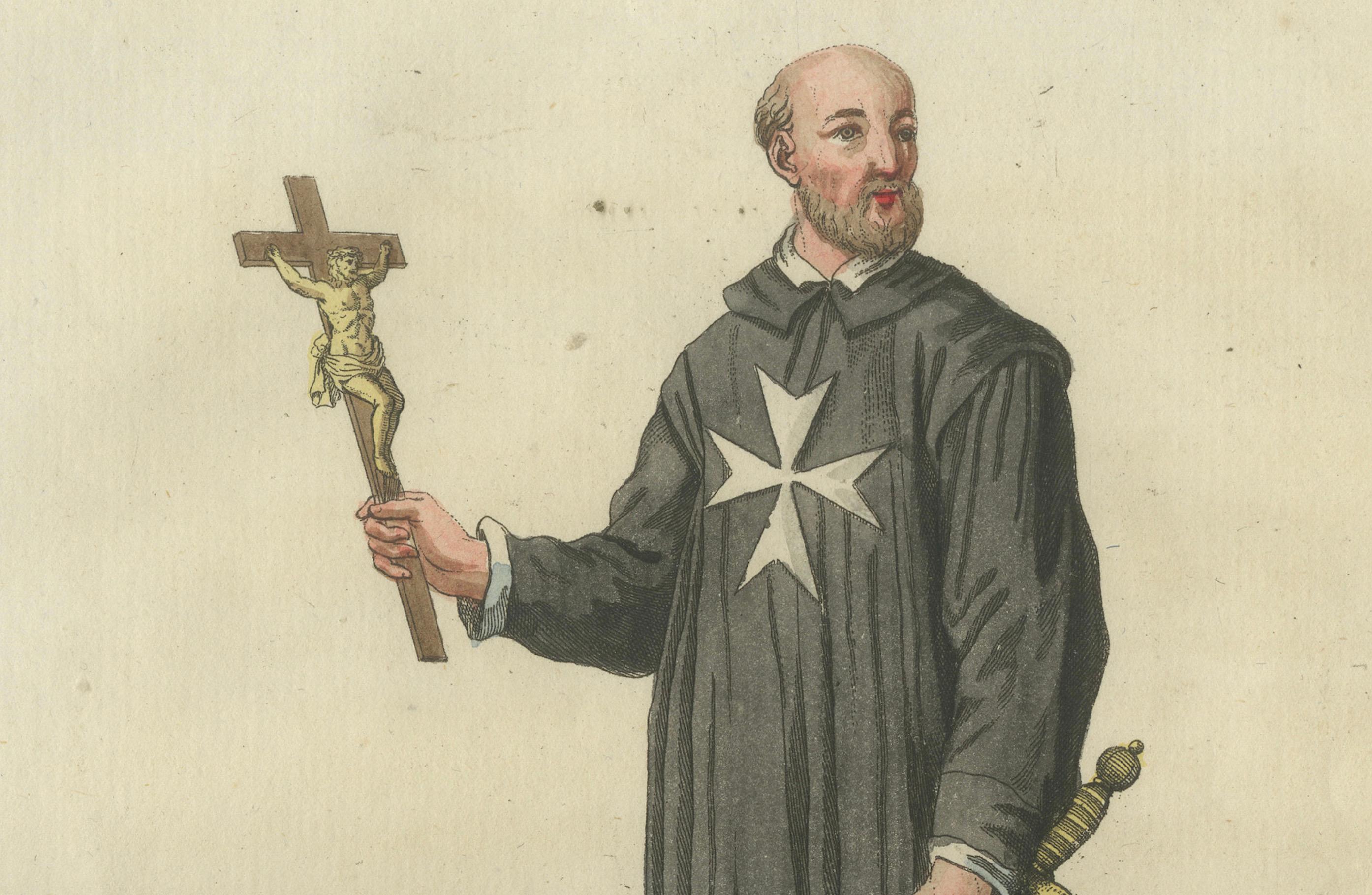 Late 18th Century Raymond du Puy: 1791 Engraving of the First Grand Master of Hospitallers For Sale
