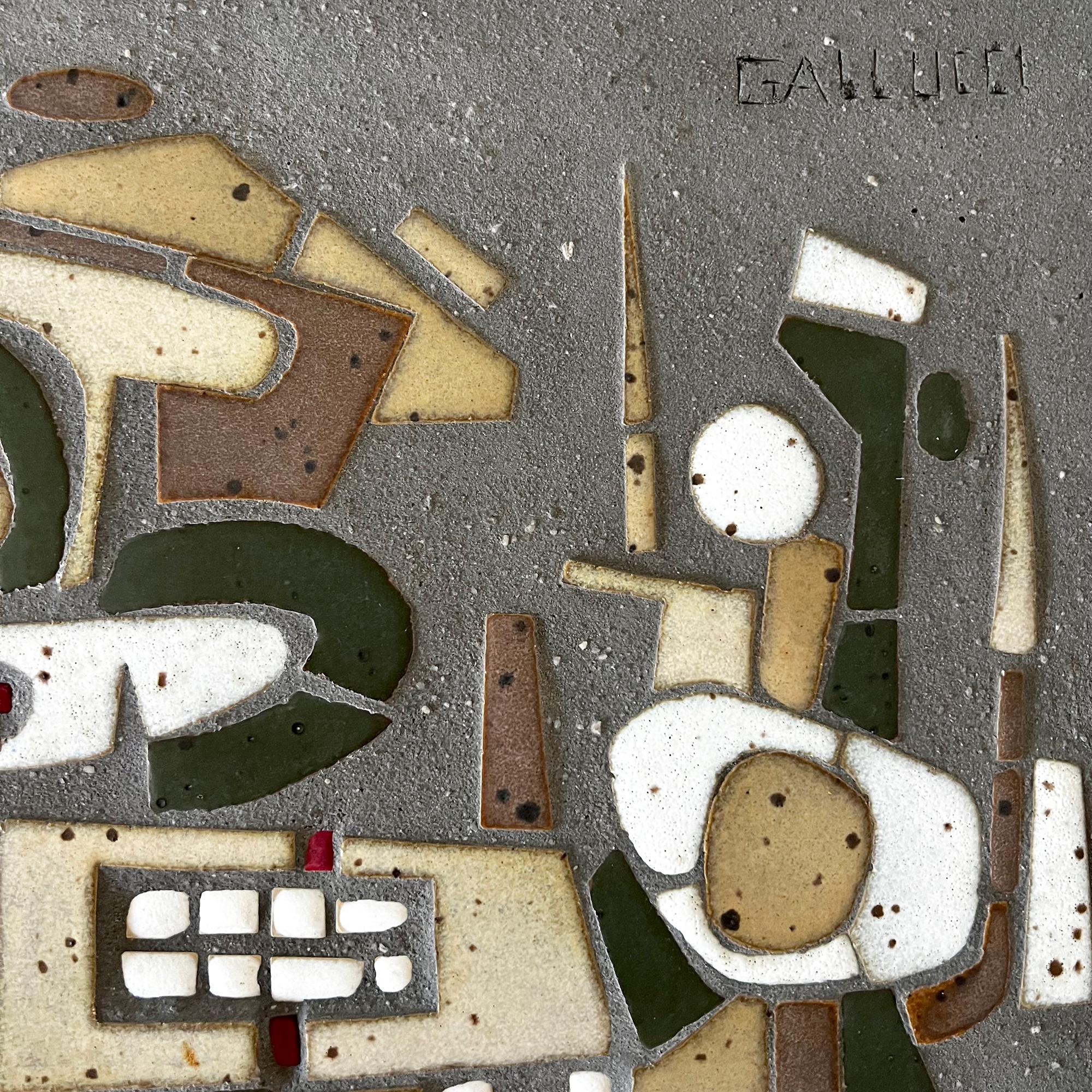 Américain Tile mural en céramique grès formes de mosaïque Raymond Gallucci