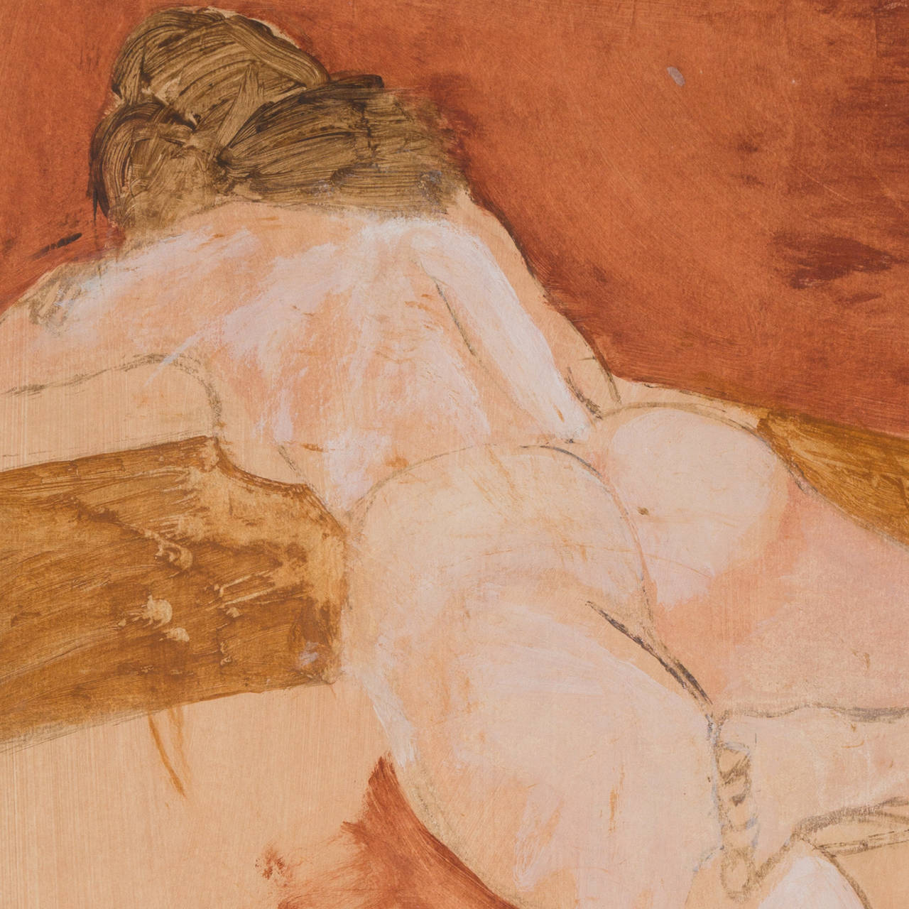 Nu dans le corail et le sable, California School of the Fine Arts, Diebenkorn, SFAA - Print de Raymond Ginghofer