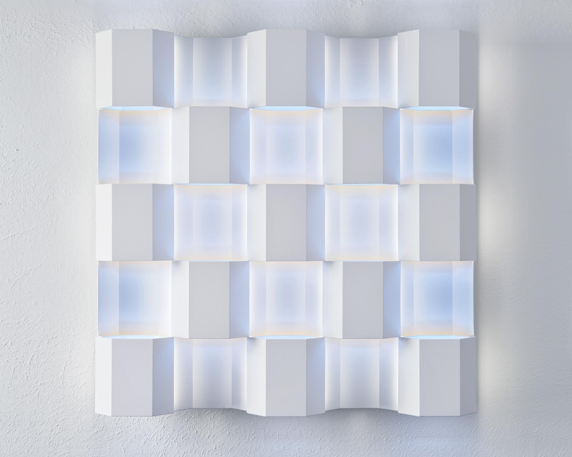 Thirteen - immersive infinite perceptual ambient color light wall sculpture For Sale 9