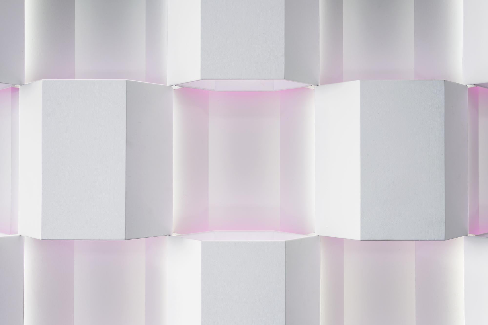 Thirteen - immersive infinite perceptual ambient color light wall sculpture For Sale 12