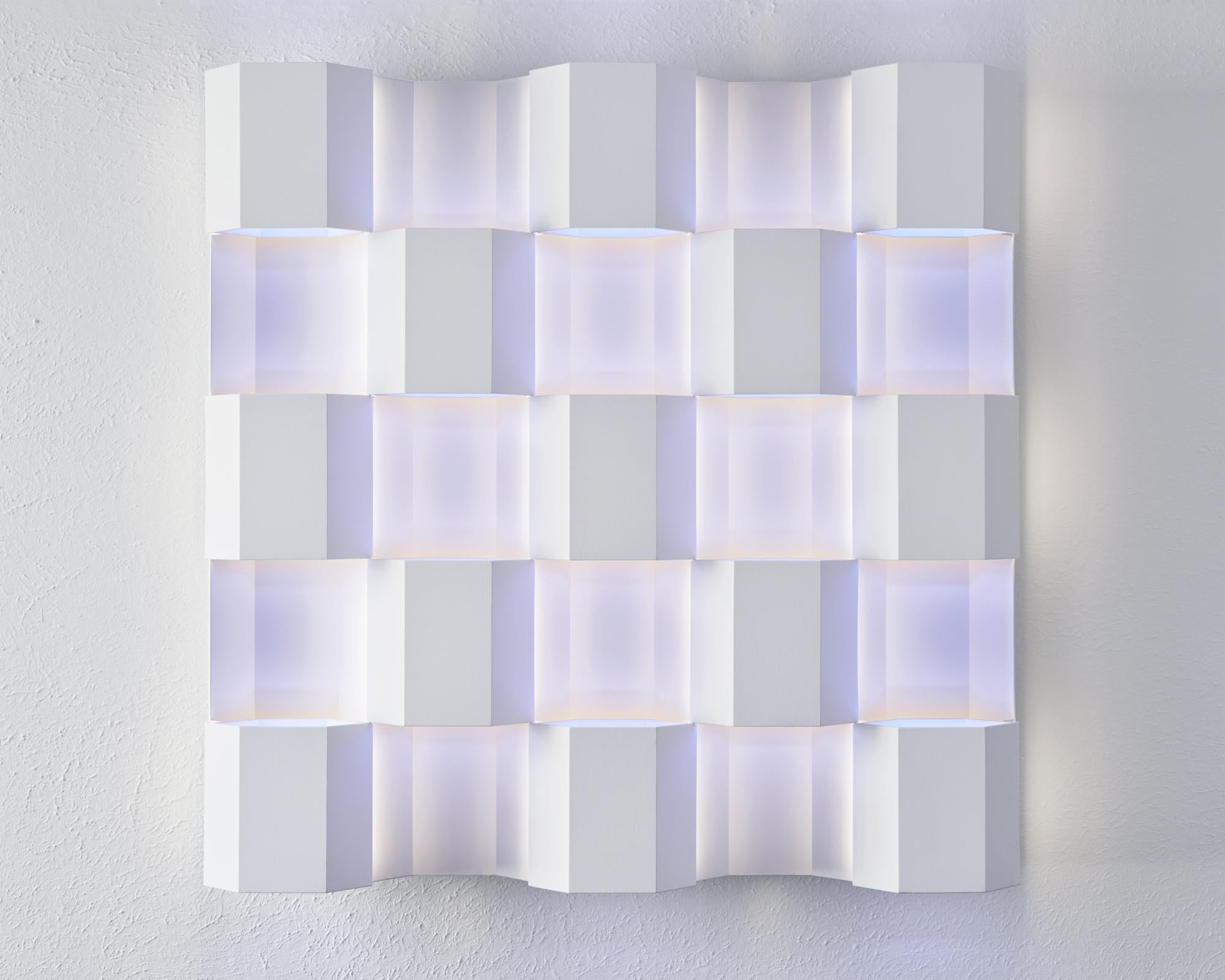 Thirteen - immersive infinite perceptual ambient color light wall sculpture For Sale 1