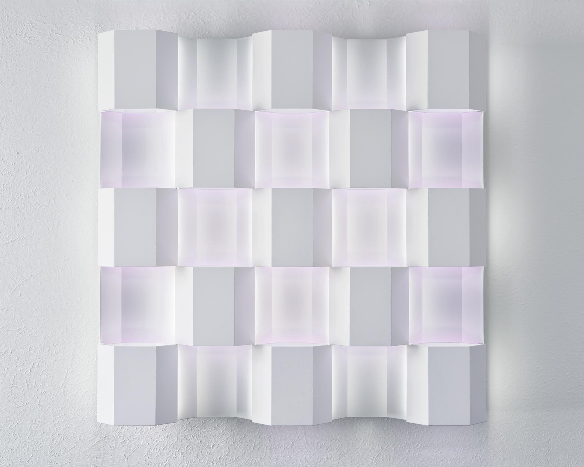 Thirteen - immersive infinite perceptual ambient color light wall sculpture For Sale 3