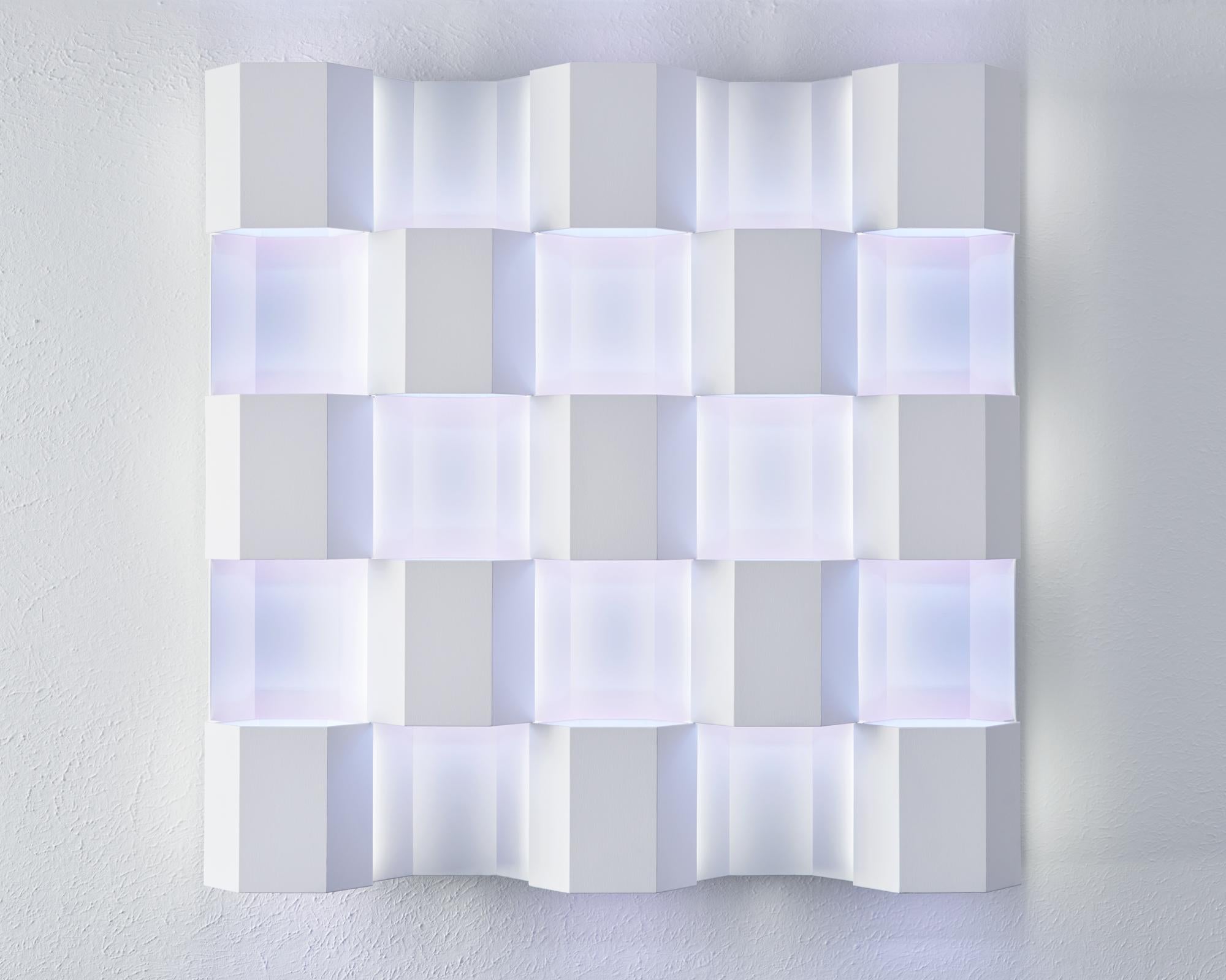 Thirteen - immersive infinite perceptual ambient color light wall sculpture For Sale 4