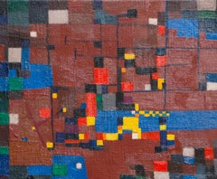 "Le chantier, " oil on canvas painting by Raymond Grandjean, 1952