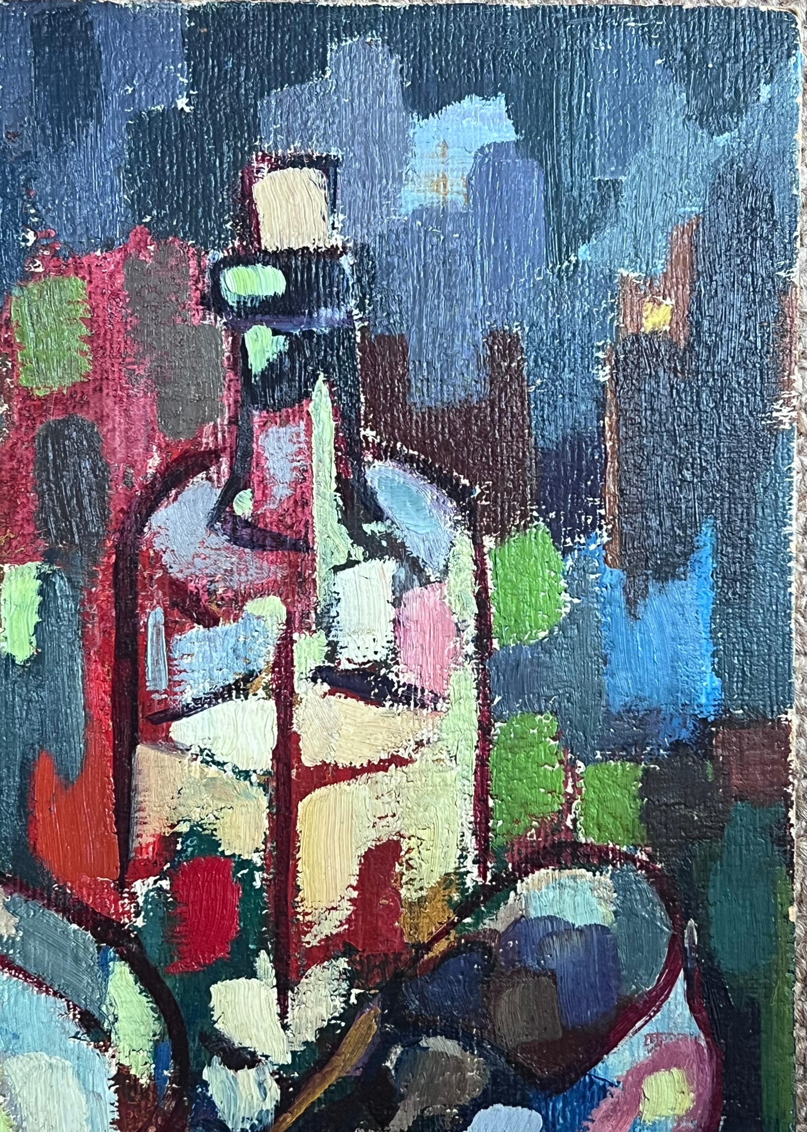 20th Century French Cubist Abstract Still Life Objects Painting For Sale 2