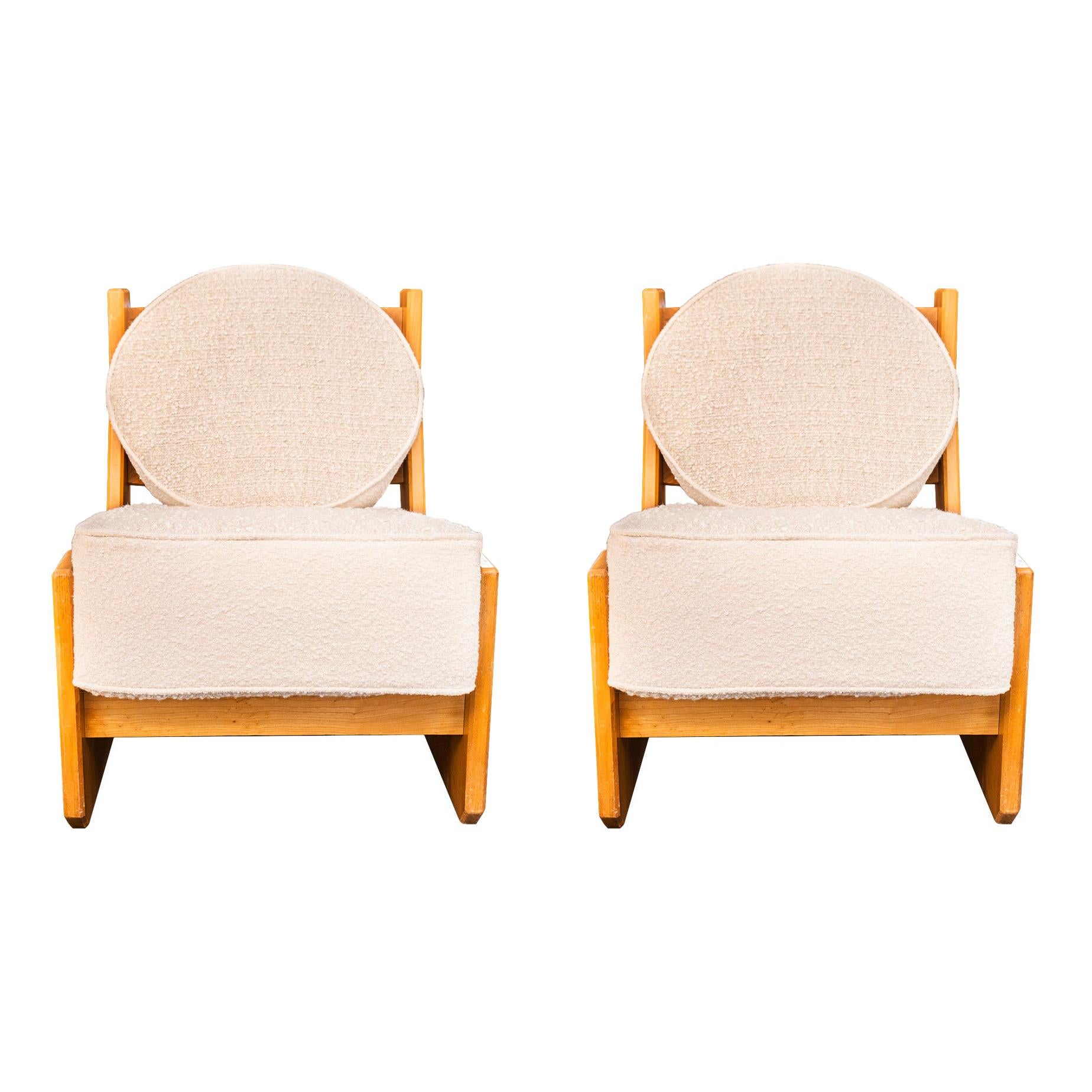 Raymond Hauesler, Pair of Armchairs, Edition Regain, France, circa 1970