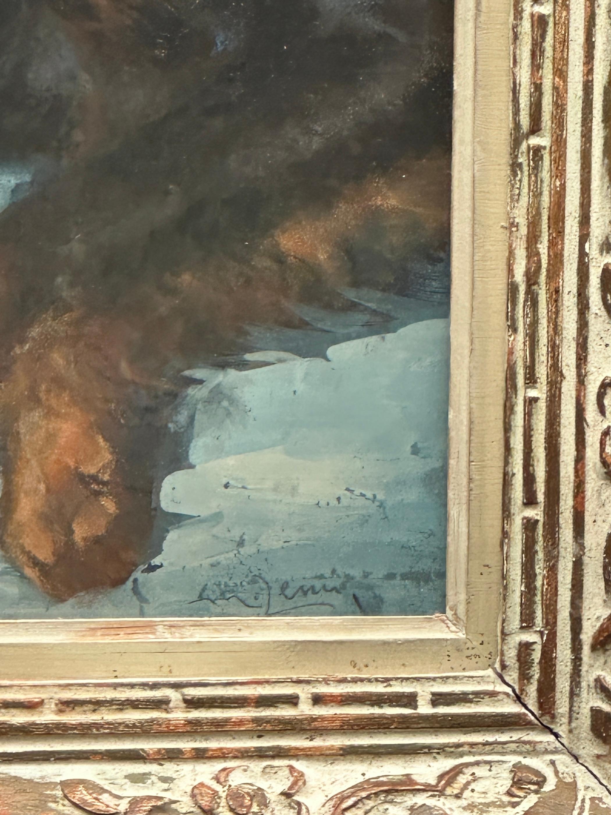 Porträt eines liegenden Irish Setters oder Spaniels aus der Mitte des Jahrhunderts (Amerikanischer Impressionismus), Painting, von Raymond J Cress