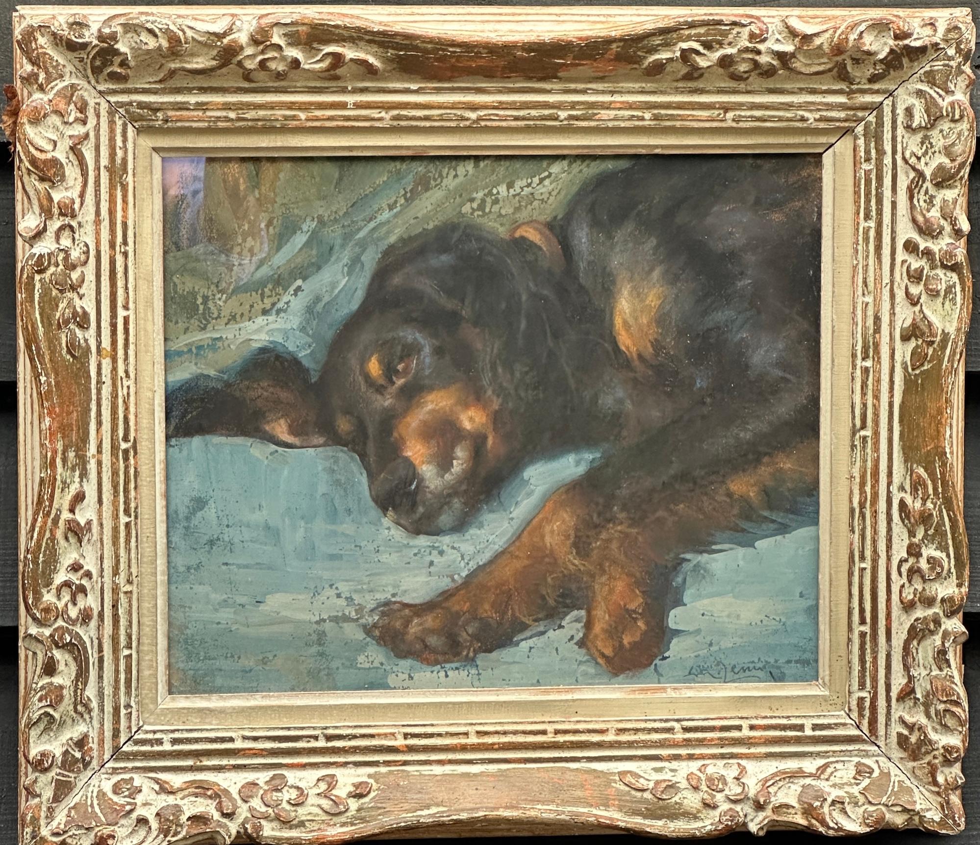 Porträt eines liegenden Irish Setters oder Spaniels aus der Mitte des Jahrhunderts