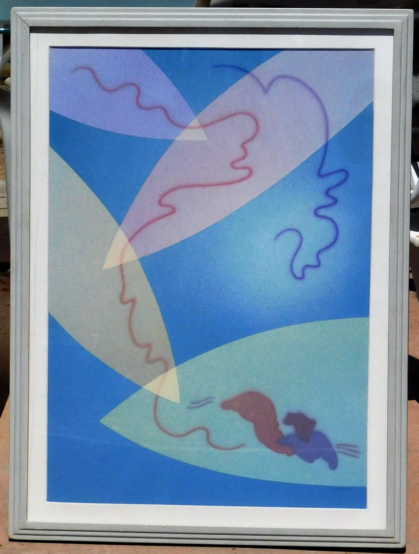 Great abstract work by Transcendental painter Raymond Jonson (1891-1982)
Titled: “Casein Tempera No. 1”. Medium: Tempera. Dated: 1941.
Image measures: 30