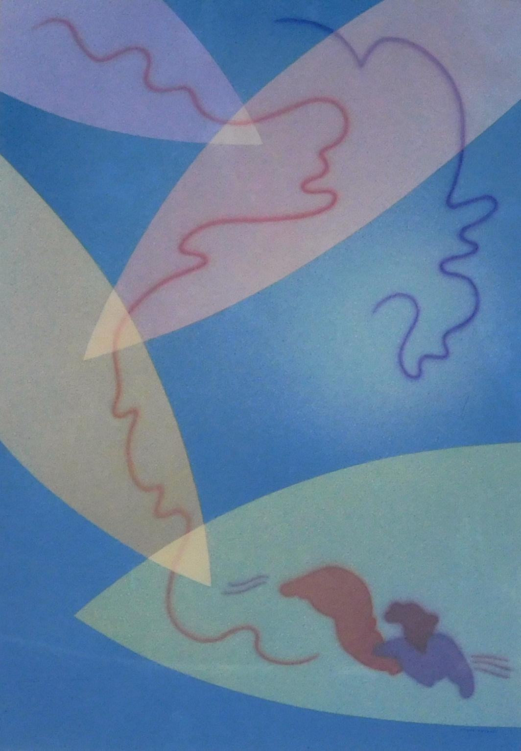 Raymond Jonson Abstract Watercolor, 1941 - Casein Tempera No. 1 For Sale 1