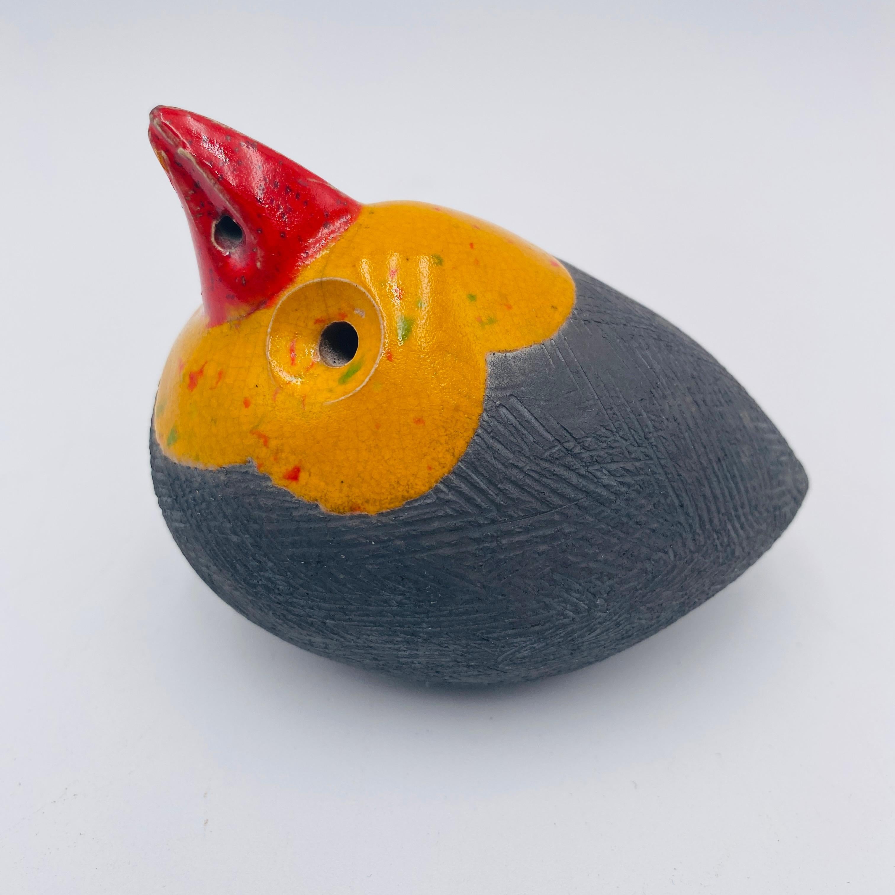 Argilla Raymond Kinghan Uccello Scultura Raku Studio Pottery Irlanda anni '80 in vendita