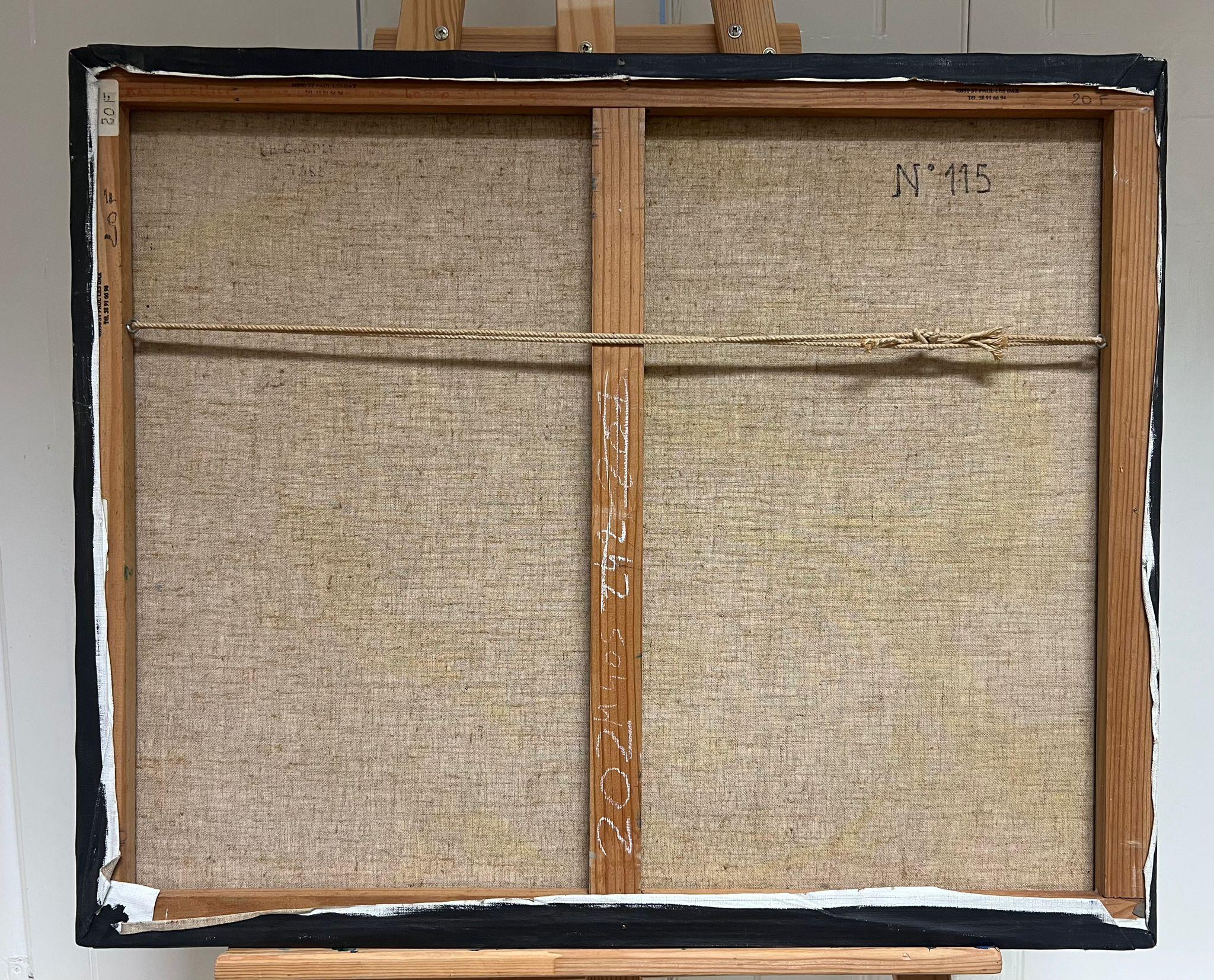 Pittura ad olio figurativa astratta modernista francese del 1980 con nudo sdraiato in vendita 10