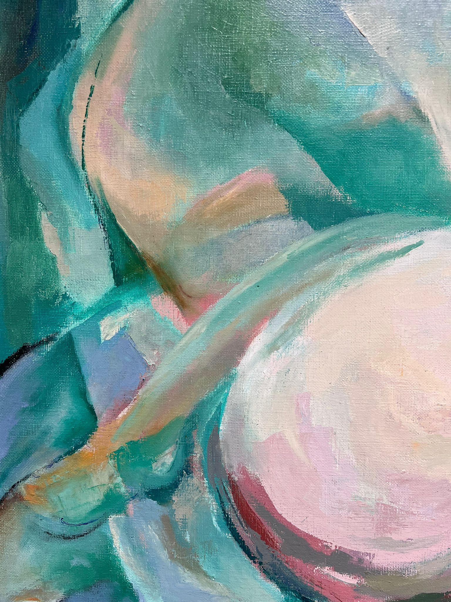 Nudo astratto reclinato
di Raymond Letellier (francese, 1921-2009)
olio su tela firmato, senza cornice
tela: 24 x 29 pollici
Provenienza: collezione privata, Parigi
Condizioni: ottime condizioni

Descrizione:
Questo splendido dipinto a olio della