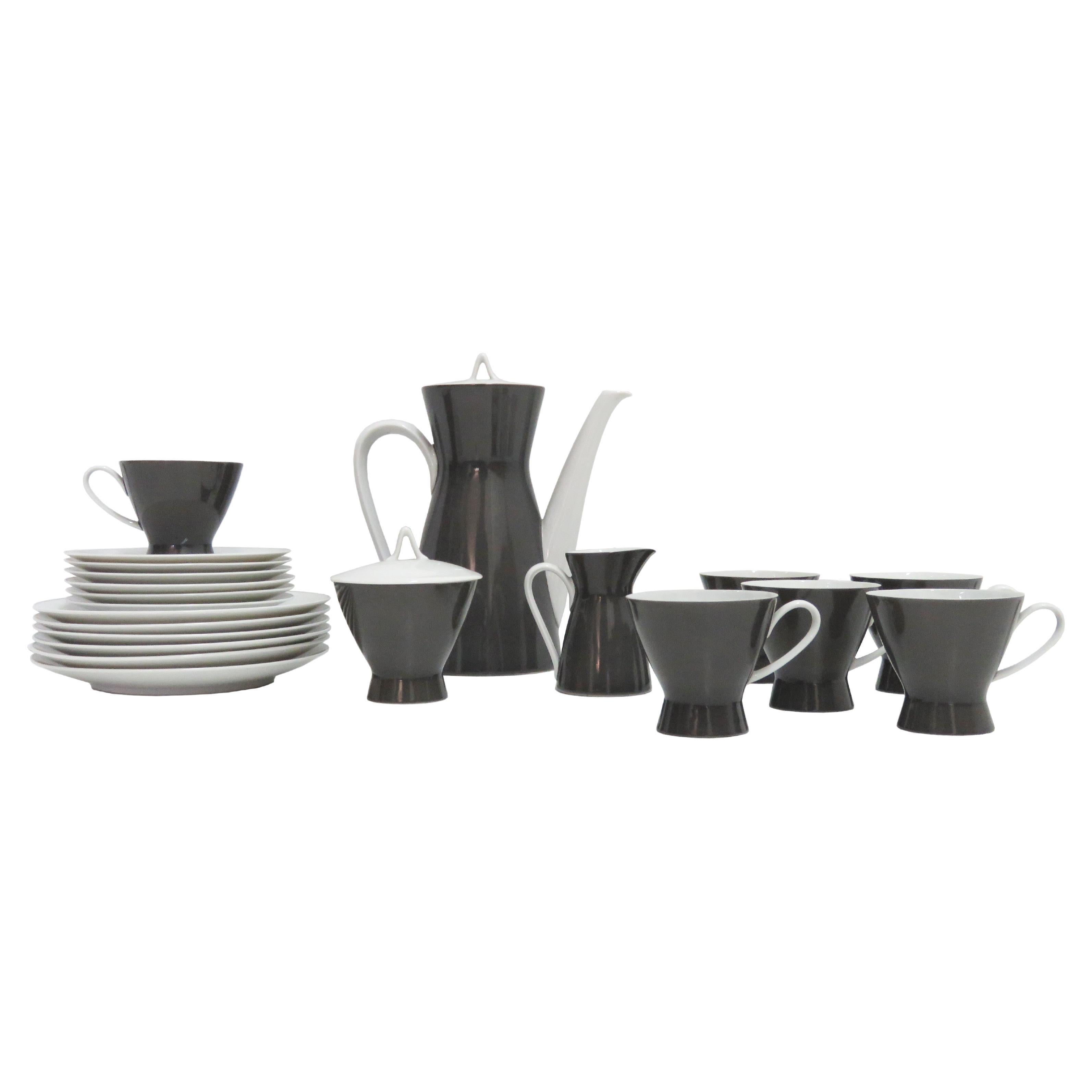Raymond Loewy After Dinner Coffee Set for "Rosenthal 2000", 1954 For Sale