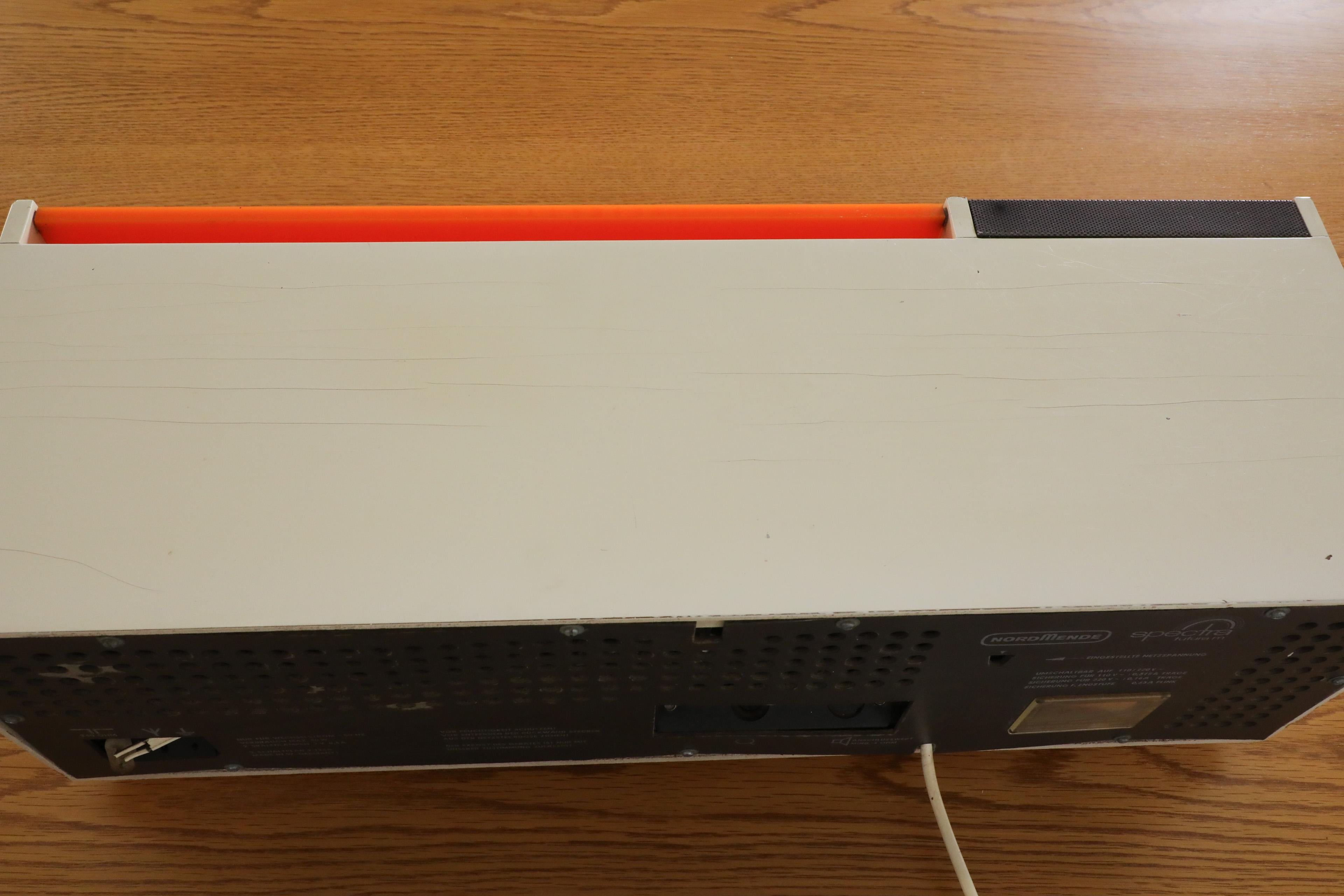 Raymond Loewy Designed Nordmende Spectra Futura Transistor Radio in Red & Orange 10